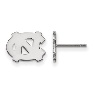 Black Bow Jewelry 10k White Gold North Carolina Tar Heels NCAA Post Earrings - 1 of 3