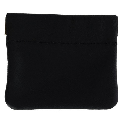 Ctm Leather Squeeze Coin Change Pouch, Black : Target