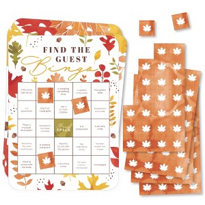 Big Dot of Happiness Fall Foliage Bride - Find the Guest - Autumn Leaves Bridal Shower and Wedding Party Bingo Game - Set of 18 - 1 of 4