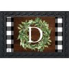 Briarwood Lane Everyday Doormat 30x18 Indoor Outdoor Wreath Monogram Letter D Doormat - 2 of 4