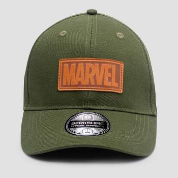 Men's Marvel Movie Logo Print Cotton Baseball Hat - Green