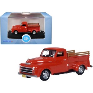 1948 Dodge B-1B Pickup Truck Red 1/87 (HO) Scale Diecast Model Car by Oxford Diecast - 1 of 4