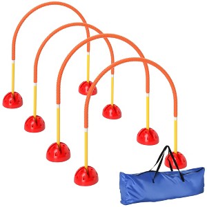 PawHut 4 Piece Dog Agility Equipment, Dog Agility Course Backyard Set with 4 Adjustable Width Doors, Carry Bag, Easy Assemble & Portable, Orange - 1 of 4