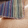 Marcielo 3 Piece 100% Cotton Striped Quilt Bedspread Set CP324 Purple King - 3 of 4