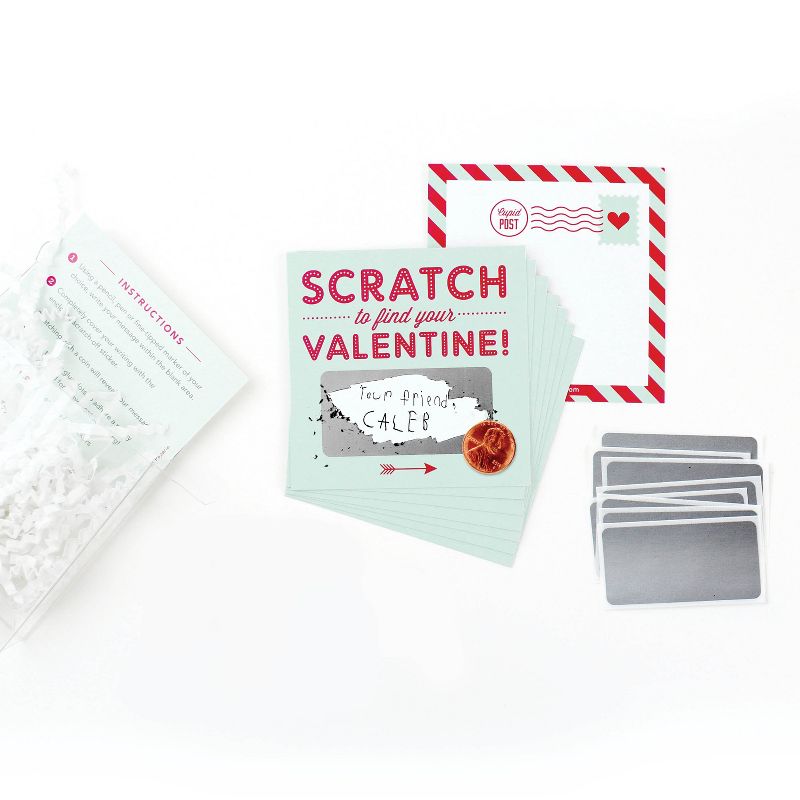 18ct Scratch-off Valentines Cards Mint Green, 2 of 7