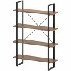 Lorell SOHO Rustic Metal Frame Bookcase - 39.4" x 11.8"57.5" - 4 Shelve(s) - Band Edge - Finish: Walnut - Sturdy, Durable - 2 of 4