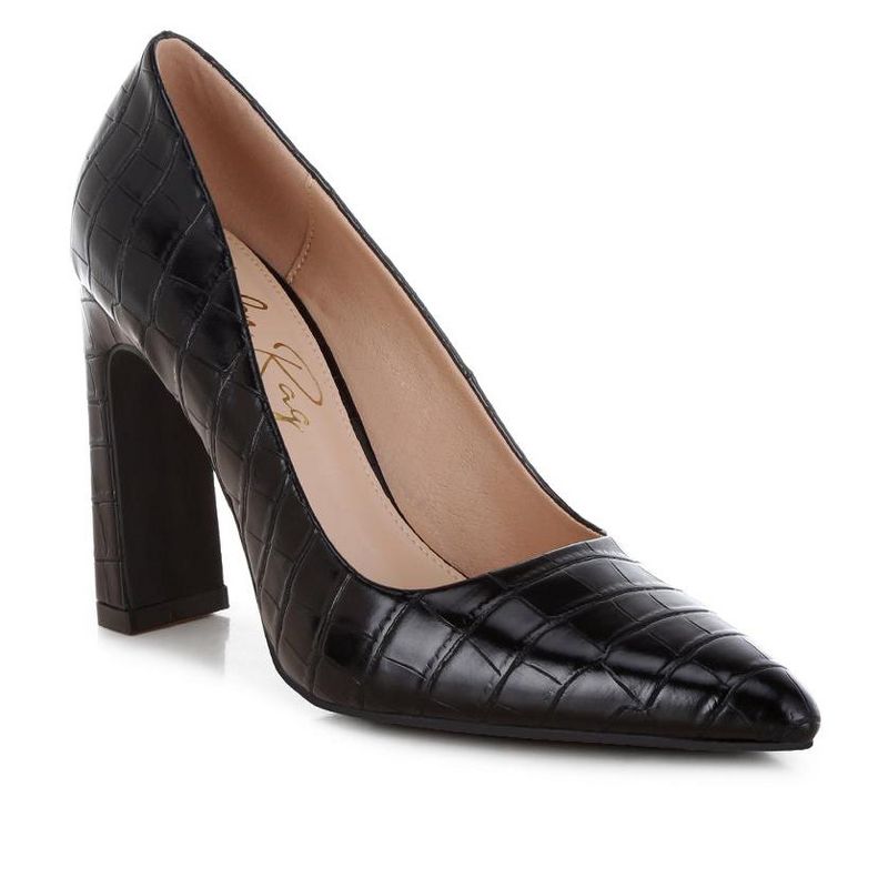 London Rag Womens Scheba Sleek Block Heel Pumps 5