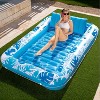 Jasonwell 85" x 57" Inflatable Tanning Pool Lounger Float with Pillow, 4-in-1 Sunbathing Bed, XL-Blue, Perfect for Adults & Parties - 4 of 4