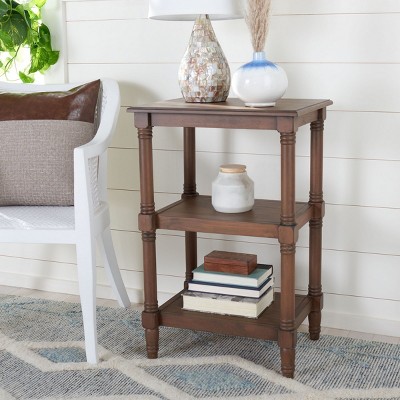 Cassie Brown Wood Rectangular 3-Shelf Accent Table