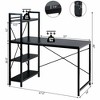 Costway 47.5" Computer Desk Writing Desk Study Table Workstation With 4-Tier Shelves Black - 3 of 4