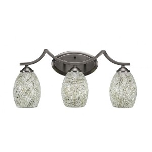 Toltec Lighting Zilo 3 - Light Vanity in  Graphite with 5" Natural Fusion Shade - 1 of 1