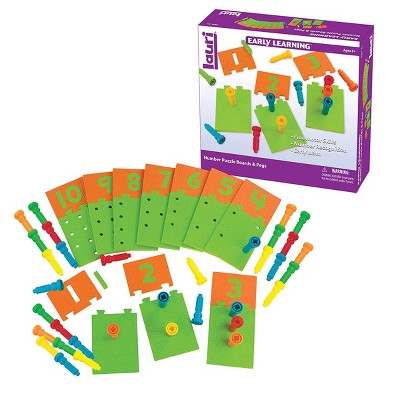 PlayMonster Number Puzzle Board & Pegs For Early Number Recognition