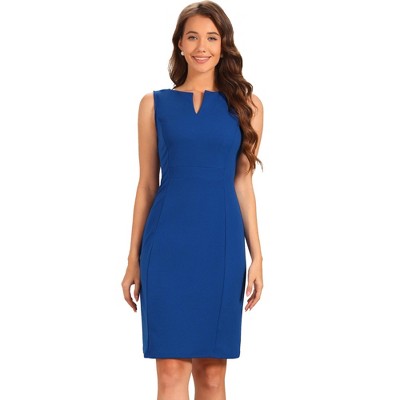 INSPIRE CHIC Women's V Neck Office Sleeveless Bodycon Midi Pencil Dress