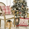 Merry Christmas Hello Winter Buffalo Plaid Snowflake Red Throw Pillow Cover - 4 of 4