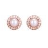 Adornia 14k Rose Gold Plated Freshwater Pearl CZ Halo Stud Earrings - 4 of 4