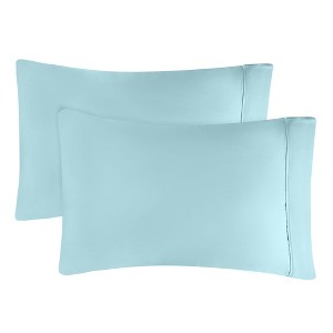 300 Thread Count Rayon From Bamboo Solid Set of 2 Pillowcase Set by Blue Nile Mills - 1 of 4