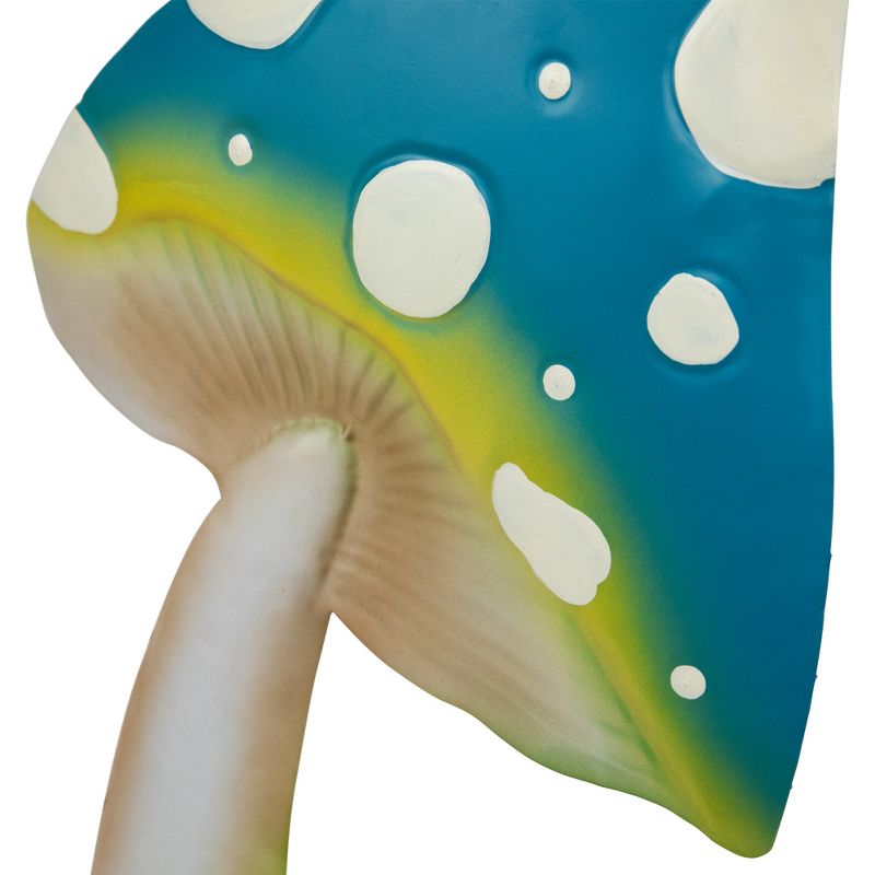 Northlight Double Spotted Mushrooms Outdoor Garden Stake - 16" - Blue and Green, 5 of 8