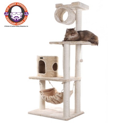 Armarkat 62" Real Wood Cat Tree With Scratch posts, Hammock for Cats And Kittens A6202