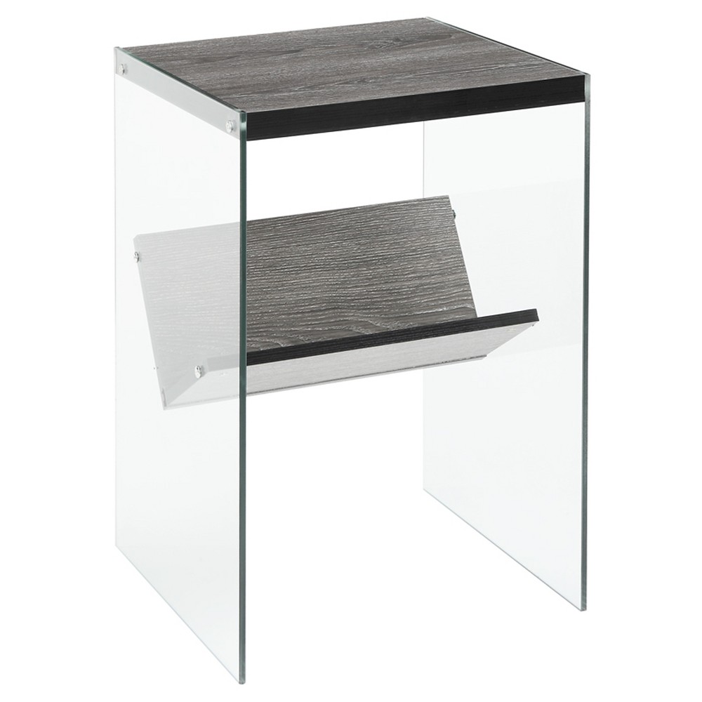 Photos - Coffee Table SoHo End Table with Shelf Weathered Gray - Breighton Home