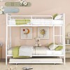 NicBex Full XL Over Queen Bunk Bed ,Metal Loft Bed with Guardrails and Ladder for Bedroom,Split Into 2 Beds,Black/White - 2 of 4