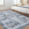Washable Area Rug Retro Chic Medallion Distressed Design Living Room - 4 of 4