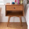 Greenberg 1 Drawer Mid-Century Modern Solid Wood Nightstand - Saracina Home - image 2 of 4