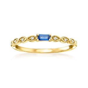 RS Pure by Ross-Simons 0.10 Carat Sapphire Ring With Diamonds in 14kt Yellow Gold - 1 of 4