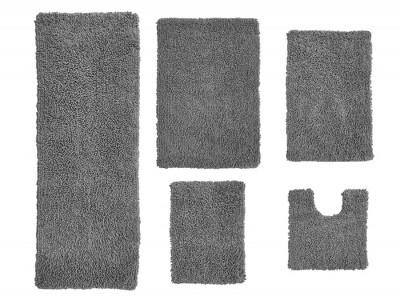 Fantasia Bath Rug Collection Cotton Shaggy Pattern Tufted Set of 5 Bath Rug Set - Home Weavers