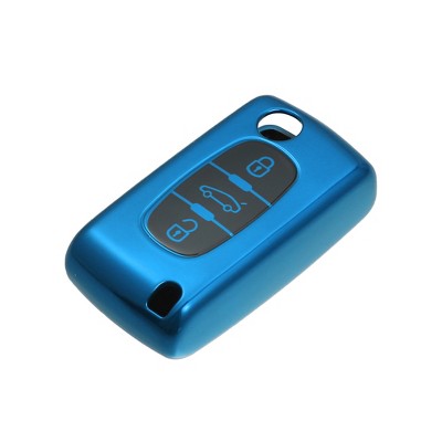 Silicone Key Cover Shell For Peugeot 207 307 208 308 407 – 2-Button, Rubber Black