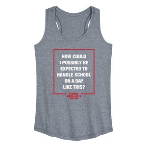 Women's - Ferris Bueller's Day Off - How Could I Possibly Graphic Racerback Tank - 1 of 4