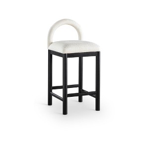 Meridian Furniture,Conrad Cream Linen Textured Fabric Counter Stool - 1 of 4