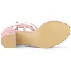 Allegra K Women's Solid Open Toe Lace Up Padded Insole Mid Chunky Heeled Sandals - 4 of 4