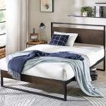 Suzanne Bamboo and Metal Platform Bed Frame with Headboard - Zinus