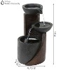 Sunnydaze Indoor Home Decorative Resin 3-Tier Descending Bowls Tabletop Water Fountain - 9" - Dark Brown - 3 of 4