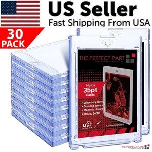 30 Pack Magnetic Trading Sports Card Holders 35pt One-Touch Hard UV Protection - 1 of 4