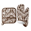 Lavish Home Quilted Oven Mitt and Potholder Set - Flame and Heat Resistant - 3 of 4