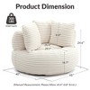 JOYRACER Oversized Corduroy Accent Bean Bag Sofa Chair with 3 Pillows, Lazy Lounge Barrel Chair, Cozy Floor Couch for Bedroom, Living Room & Reading - 4 of 4