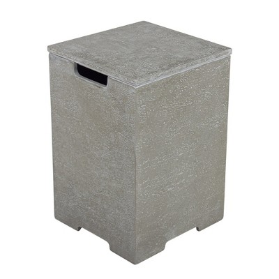 Elementi 15.7" Propane Tank Cover Concrete Hideaway Table for 20 lb Tank