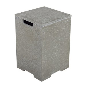 Elementi 15.7" Propane Tank Cover Concrete Hideaway Table for 20 lb Tank - 1 of 4