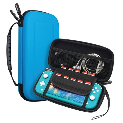 Insten Carrying Case with 10 Game Slots Holder for Nintendo Switch Lite - Portable & Protective Travel Cover Accessories, Blue