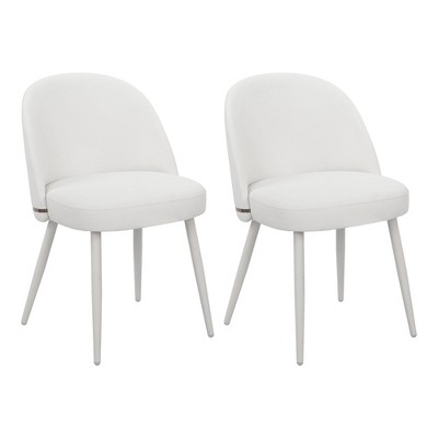 NicBex Dining Chairs Set of 2 Side Chair Upholstered Chair Metal Leg without Armrest, Fabric Accent for Kitchen, Bedroom