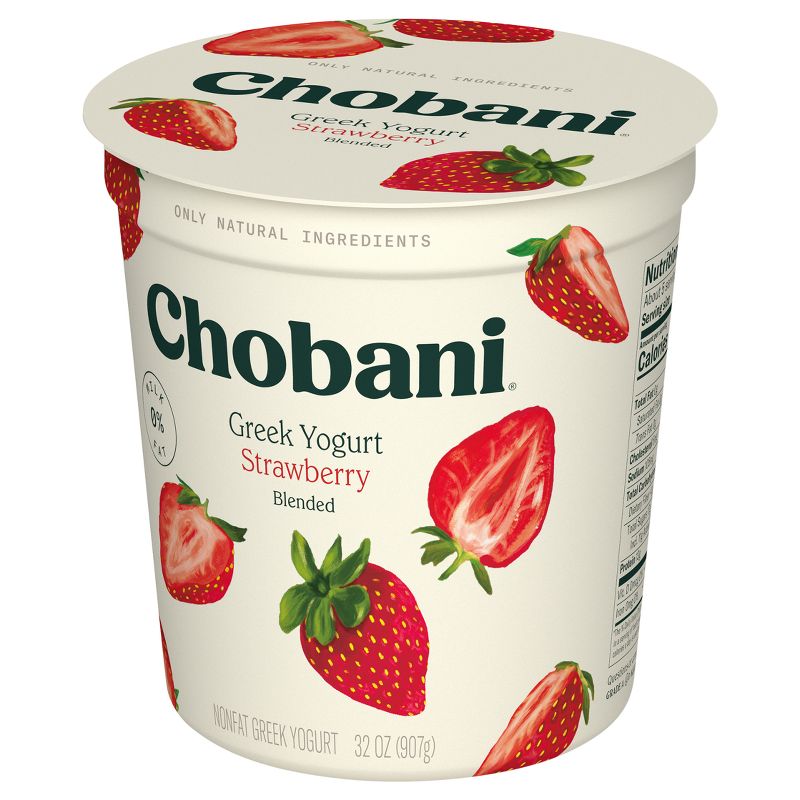 Chobani Strawberry Blended Nonfat Greek Yogurt - 32oz, 6 of 9