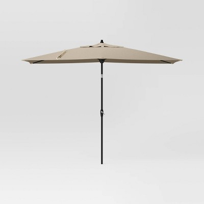 6'x10' Rectangular Outdoor Patio Market Umbrella with Black Pole - Threshold™