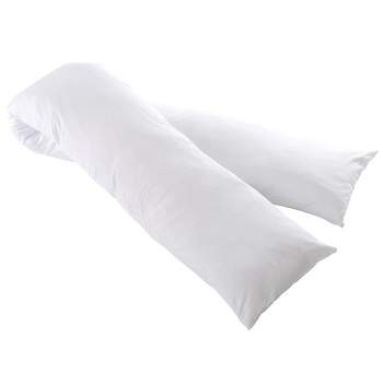 Cheer Collection Extra Replacement Cover for 19" x 90" Body Pillow - White (Pillowcase Only)