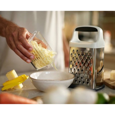 Joseph Joseph Grip Box Grater: Stainless Steel Kitchen Utensil Set, Dishwasher-Safe, Adult Use, White — фото 3