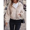 Women's Double - Sided Fuzzy Zip - Up Hooded Cardigan with Pockets, Cozy and Practical Outerwear - 2 of 4