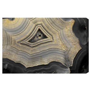 24" x 36" Dubbio Geode Abstract Unframed Canvas Wall Art in Gold - Oliver Gal: Modern & Contemporary, FSC Wood - 1 of 4