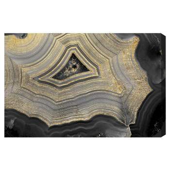 24" x 36" Dubbio Geode Abstract Unframed Canvas Wall Art in Gold - Oliver Gal