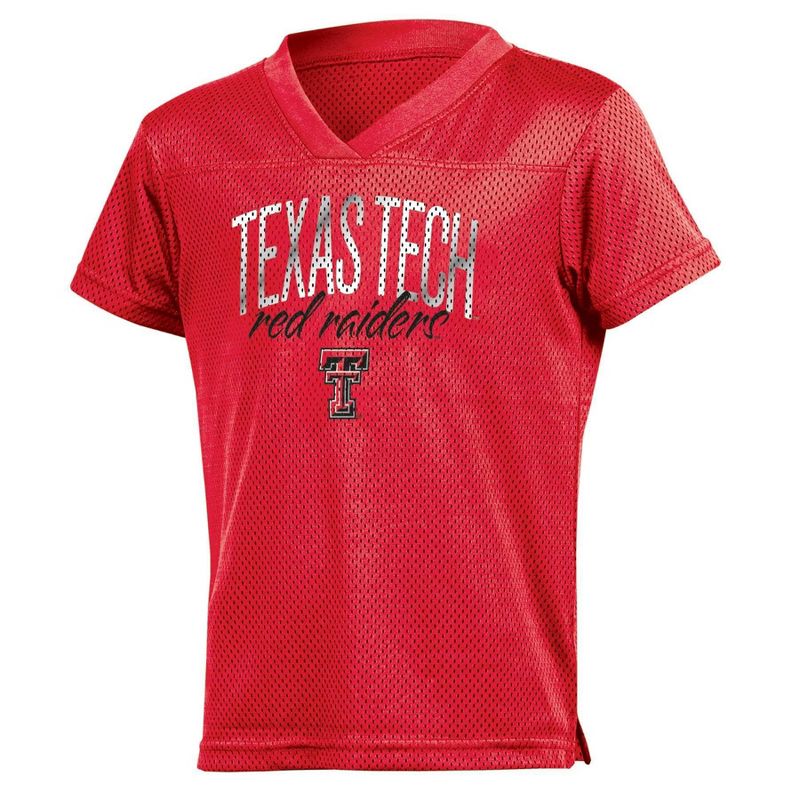 NCAA Texas Tech Red Raiders Girls&#39; Mesh T-Shirt Jersey, 1 of 4