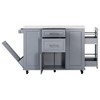 YOOCOZZ Rolling Kitchen Island, Drop Leaf, Tilt Trash Can Cabinet+Pull Out Organizer, 2 Drawers+1 Door - 2 of 4